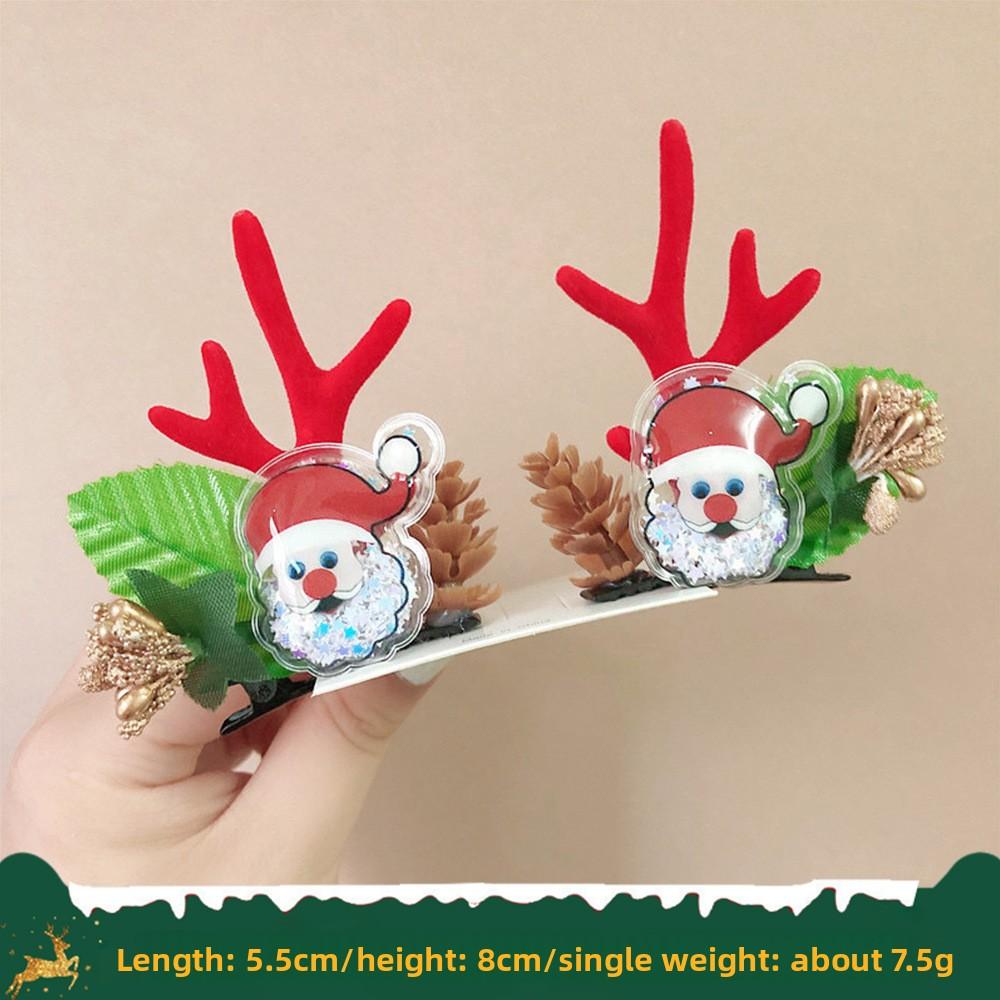 Christmas Antler Hair Clips New Year Hair Clips Elk Antler Duckmouth Hair Clips Cute and Sweet Headwear