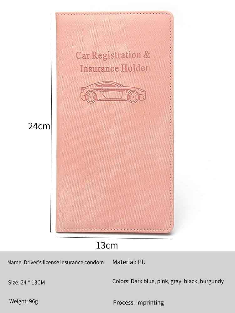 American Driver's License Holder - Linen & Denim Texture Multifunctional Car Insurance Document Folder