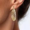 Vintage Golden Plated Hand- Carved Hollow Hoop Earrings for Women  Classic Daily Banquet Jewelry Accessories Crafts Gifts