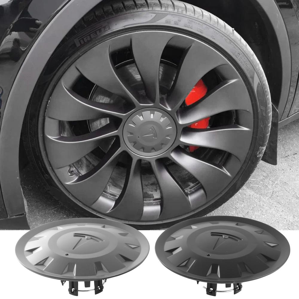 LDEPG1 4pcs Car Wheel Center Caps Hub Covers Car Accessories Styling For Tesla Model Y High-performance Version 2021-2023 21 Inch Wheel