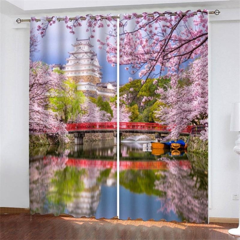 Curtains Urban Scenery Series 3D Digital Printing High Density Blackout Diy Curtains
