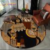 2025 New Ancient Egypt Hieroglyphic Mythology Wall Painting Glyph Round Carpet Rug for Bedroom Living Room Sofa,Decor Floor Mat