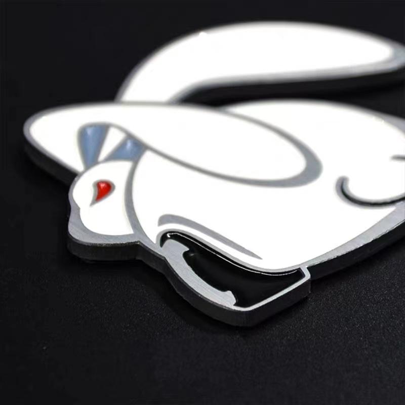 1Pcs Universal Cartoons Car Styling Decal for VW 3D Metal Running Rabbit Logo Chrome Emblem Rear Trunk Badge Accessories