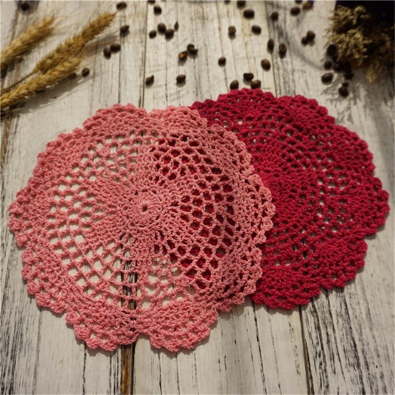 30cm Round Cotton Blend Hand Crochet Floral Lace Doily Placemat Vintage Style Table Mat For Dining Room Centerpiece Home Decor Elegant Premium