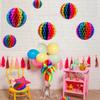 15/20/25/30cm Color Honeycomb Paper Flower Ball Rainbow Paper Balls Decorative Paper Lantern Balls Wedding Birthday Baby Shower