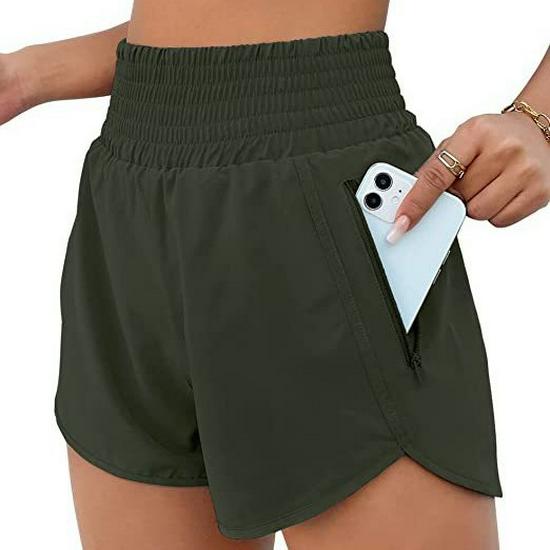 High-Waist Women's European & American Yoga Shorts – Quick-Dry, Loose-Fit, Dual-Layer Design