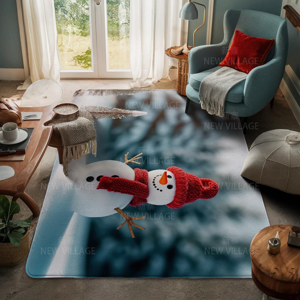 House Entrance Carpet Home Door Mat Living Room Bath Foot Bathroom Non-slip Water Absorption Rugs Bath Merry Christmas Winter