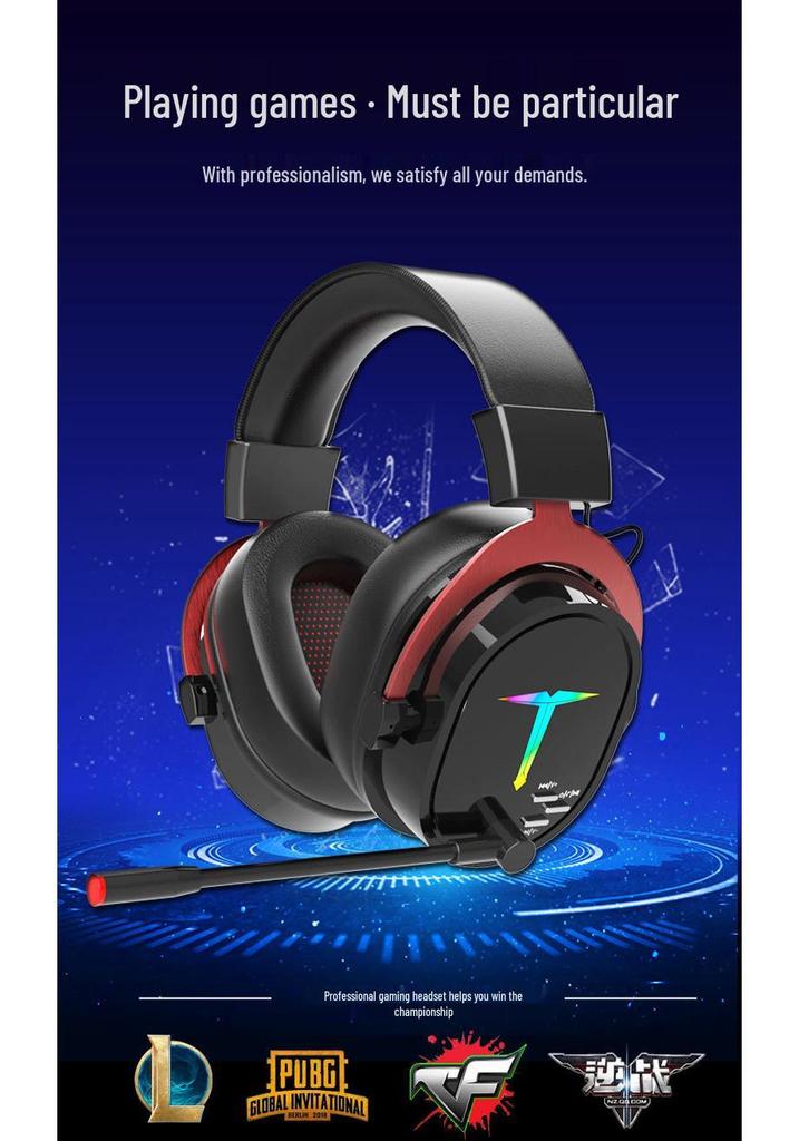 Dual-Mode Wireless Gaming Headset with Mic: 2.4G & Bluetooth for PC and Mobile.
