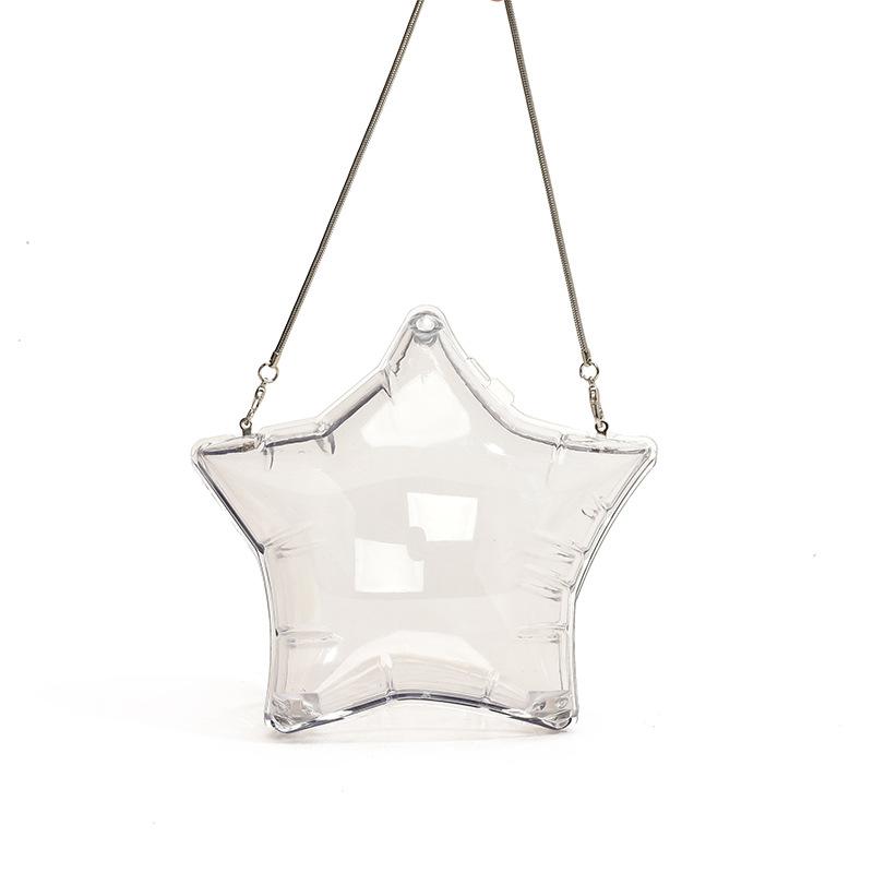 Kleine und süße fünfzackige Stern-Mode-Umhängetasche für Damen im ausländischen Stil, einfarbig, Abendessentasche, Ketten-Umhängetasche, Flut