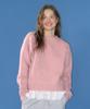 RONRON Handmade Heart Sleeve Point Pullover Knit Cream Pink