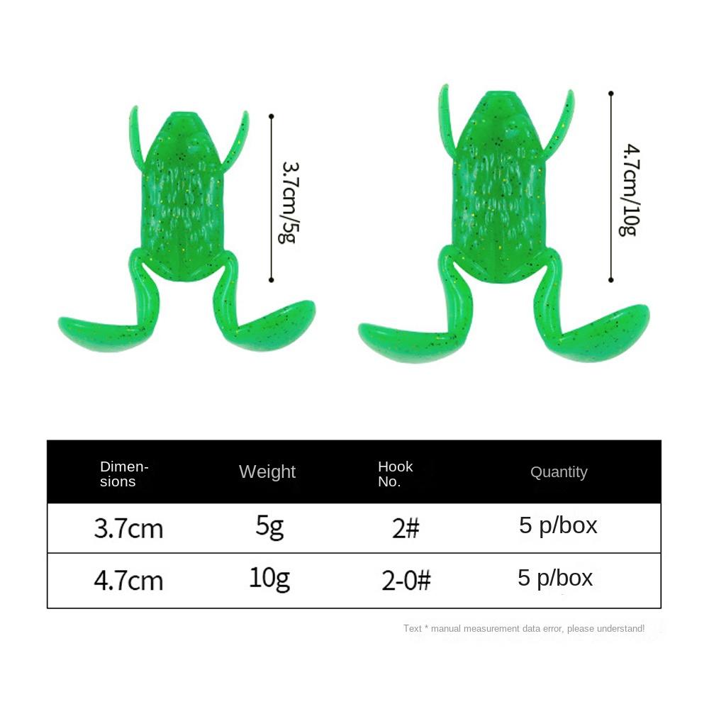 5pcs Simulated Fake Bait TPE Soft Frog Fishing Lures Mix Color 5g 10g Mini Frog Bait Jigging with 5pcs Hook Fishing Gear Product
