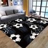 Tappeto Area con Motivo Pallone da Calcio, per Soggiorno, Camera da Letto o Ingresso Esterno, Tappeto in Poliestere, Accento per la Camera da Letto | Decorazione Sportiva