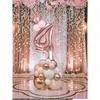 32-Inch Rose Gold Number 0-9 Balloons, Mini Rose Gold Crown, Birthday Party Decoration Supplies For 1st Birthday, Women Birthday