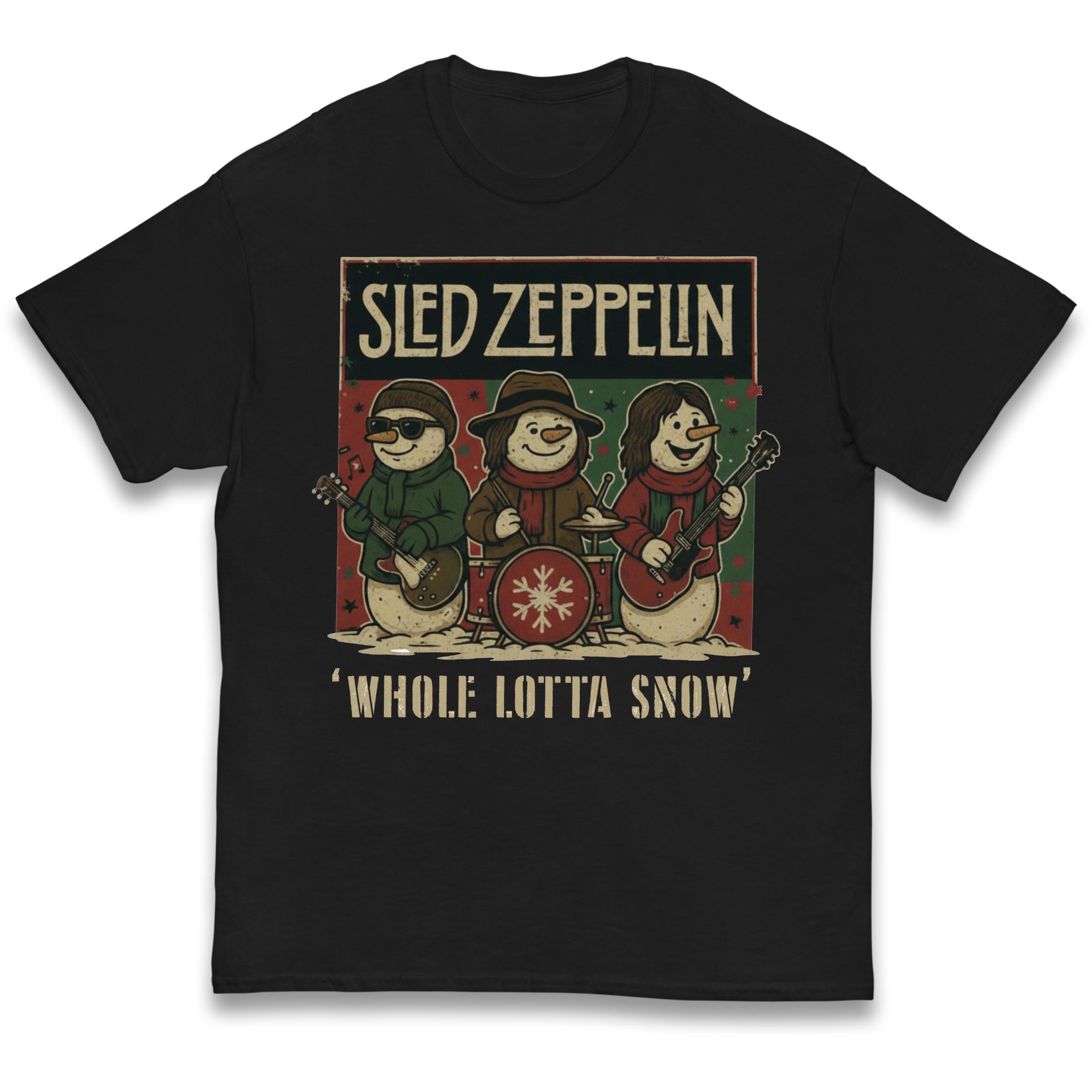 

Sled Zeppelin A Whole Lott Snow Led Zeppelin Christmas Kids T Shirt 140