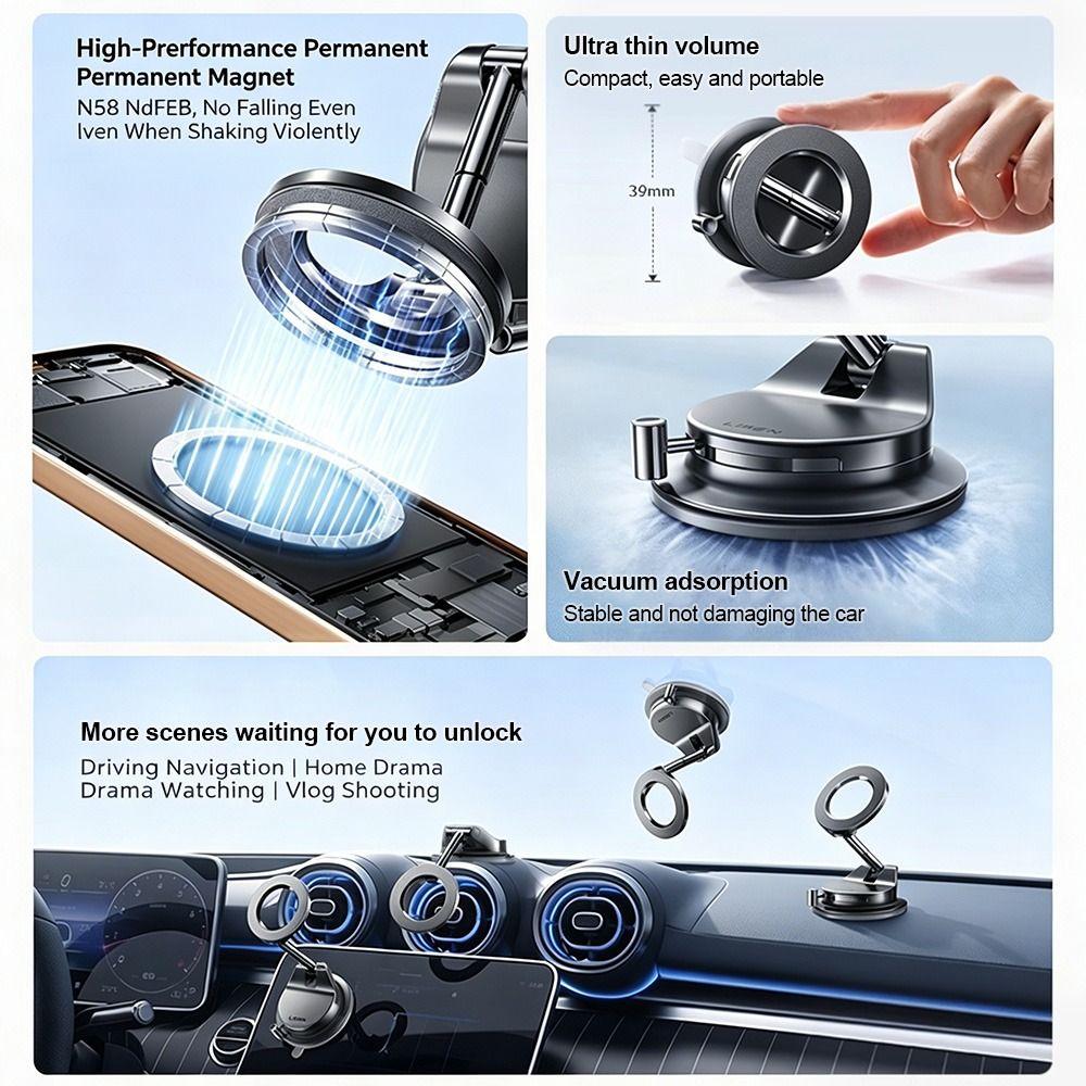 360° Rotatable Car Phone Holder Magnetic Desktop Stand Portable Phone Mount  for Vlogging Equipment