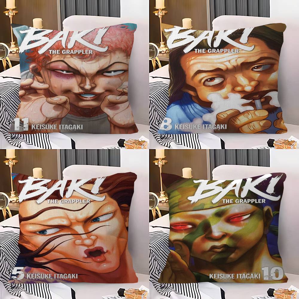 Baki the Grappler Cushion Cover Car Throw Pillow Case For Sofa Car Christmas Gift 40x40cm 45x45cm