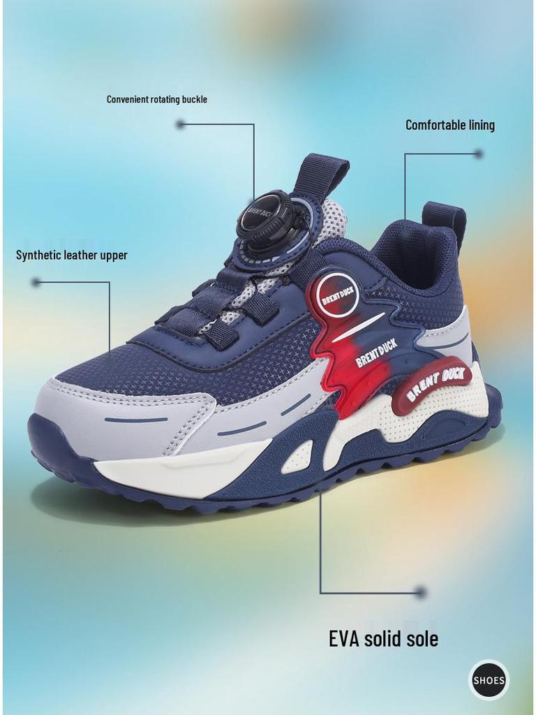 2025 Autumn Waterproof Leather Boys' Running Shoes - Comfortable & Trendy Sports Shoes for Medium to Large Children