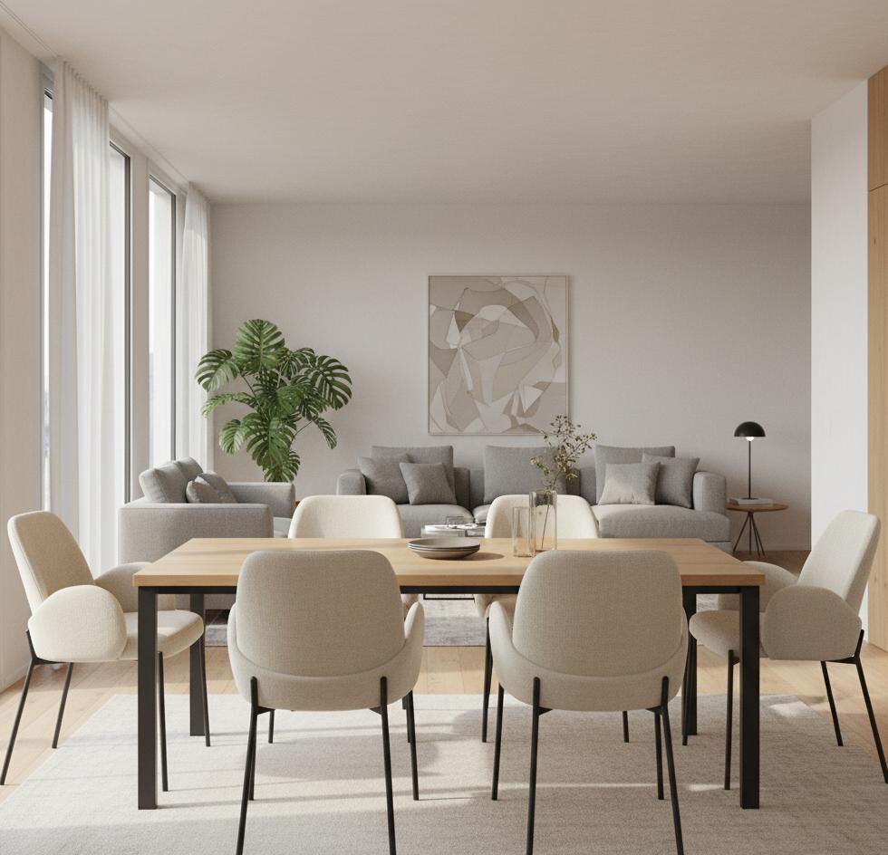 BLUMO upholstered chair, beige fabric
