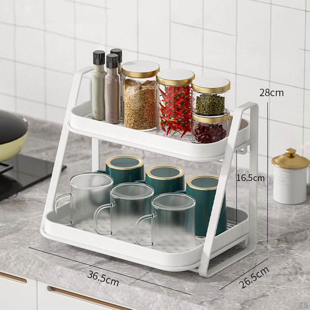 Double Layer Dish Drying Rack ,Water Mug , Drainer Storage Drain Shelf for Countertop
