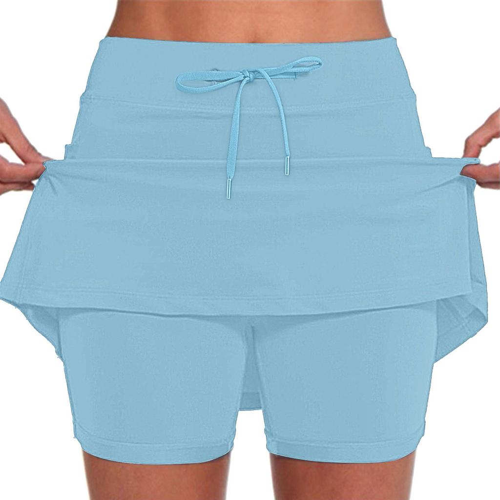 Gonna Pantaloncini Pieghettata Colorata Casual Atletica Fitness Corsa Yoga Gonna da Tennis da Donna