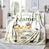 Custom Name Animals Theme Printed Blanket - Perfect for Couch, Bed, Travel & Outdoor Use | Machine Washable, Cozy & Durable.
