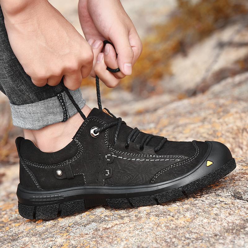 Men's Casual Shoes 2024 Trend Luxury Men's Shoes Low Thick-soled Sneakers Men Genuine Leather Outdoor Hiking Footwear Handmade