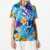 Women's fashionable casual Hawaiian print short-sleeved button-down collar shirt top