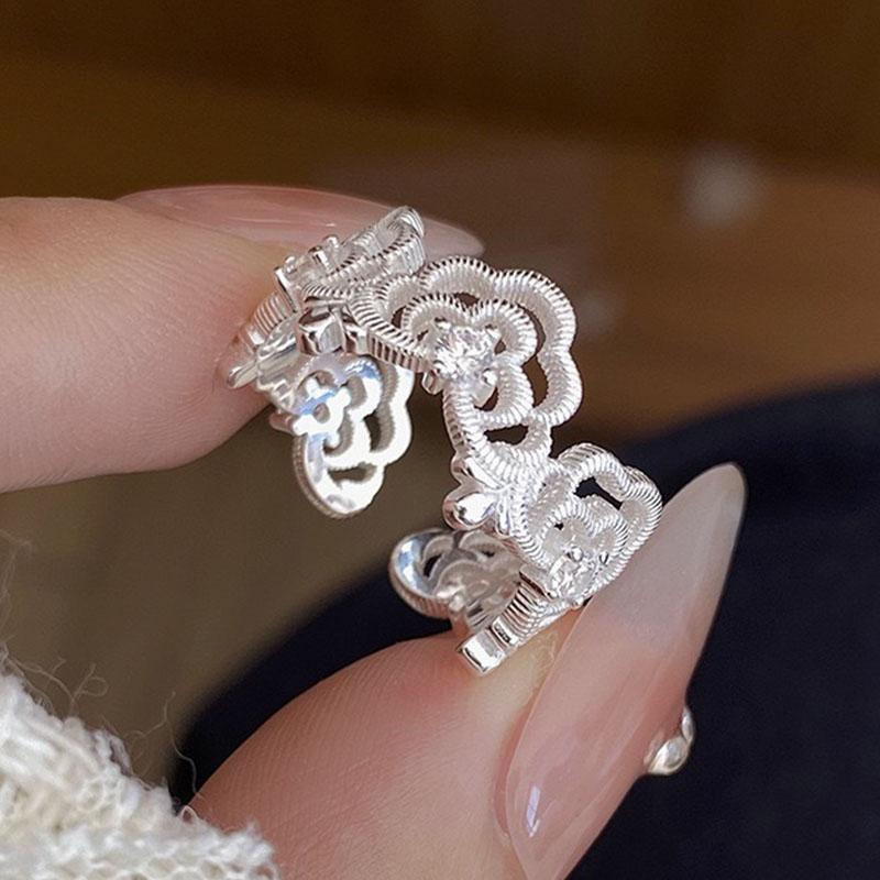 

925 Sterling Silver Rings for Women Couple Minimalist Heart Shape Ring Fine CZ Jewelry Birthday Gift Prevent Allergy resizable