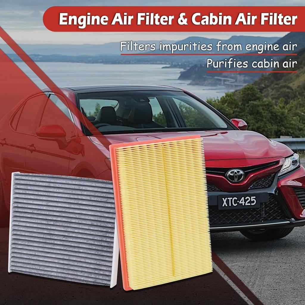 CA10677 Engine Air Filter And CF10285 Cabin Air Filter Kit Compatible With 2013-2018 Toyota RAV4 Avalon Lexus ES300H 2012-2017 Camry 2010-2012 HS250H