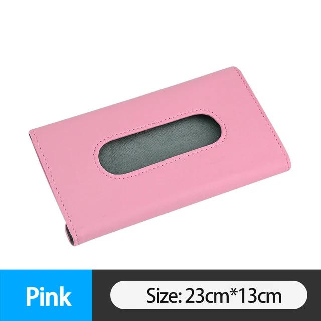 Car Visor Tissue Holder PU Leather Hanging Paper Towel Clip Napkin Holder Backseat Tissue Case Auto Interior Accessories