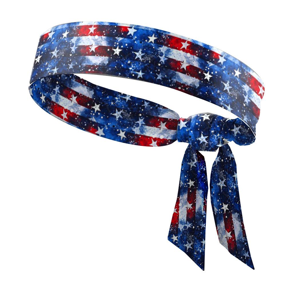 American Flag Independence Day Headband Sporty Elastic Headband, Women's Fashionable Crisscross Wide Headband Hair Accessory