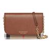 Calfskin With Canvas Shoulder Bag, Crossbody Bag Women's Brown 40681441