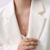Peach Heart Love Couple Necklace Sweater Chain 18K Real Gold Plated Stainless Steel New Trendy Necklaces