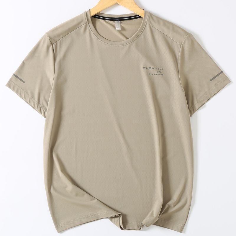 Export Tail Goods Ice Silk Short Sleeve T-shirt Men's Summer Thin Outdoor Breathable Sports Basketball Wear Cool Feeling Quick-Drying Tops