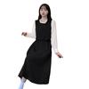 Large size women's long-sleeved dress autumn and winter round neck fake two pieces double-breasted contrasting color temperament a-word skirt 