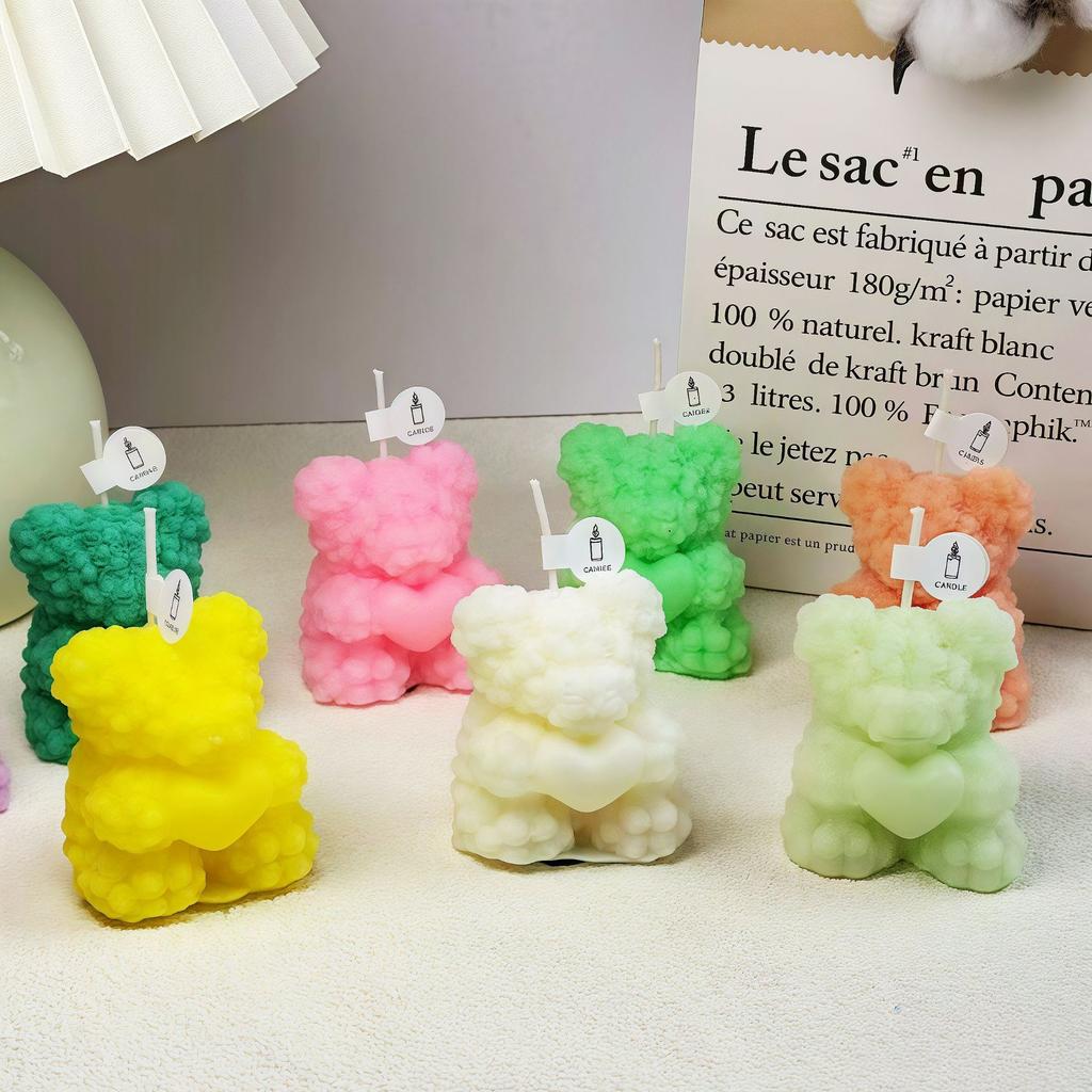 Valentine's Day Rose Bear, Aromatherapy Candles, Ornaments, Wedding Party, Atmosphere, Home Decoration, Gift to Goddess, Styling Candles