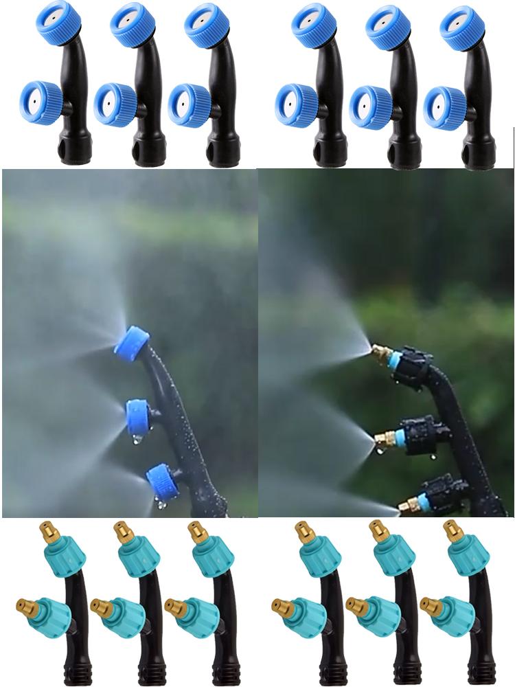 1/2"1/4" Garden High Pressure Atomizing Adjustable Nozzle with Threaded Single/Dual/Triple Nozzle Irrigation Pesticide Sprinkler