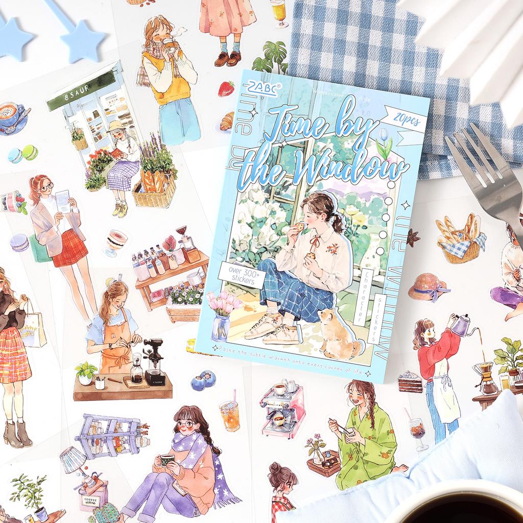 20 Pcs Die Cut Stickers Book Cute Cartoon Decorative Handmade Scrapbooking Supplies Diary Sticker Japanese Stationery Stickers
