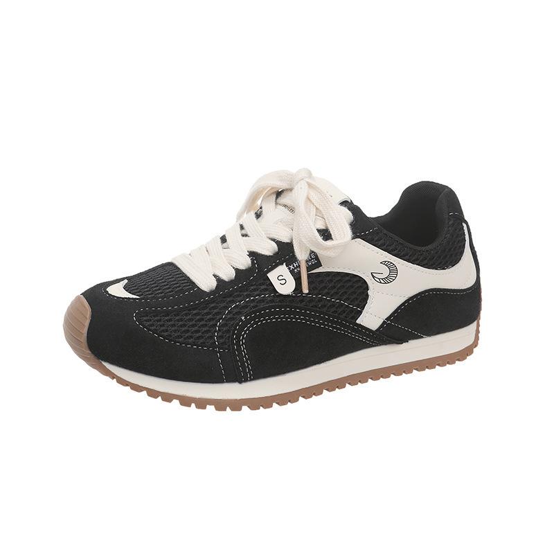 Ballet Style Retro Color Matching Flat-bottomed German Training Shoes Women's 2025 New Fashionable Versatile Mesh Breathable Forrest Gump Shoes