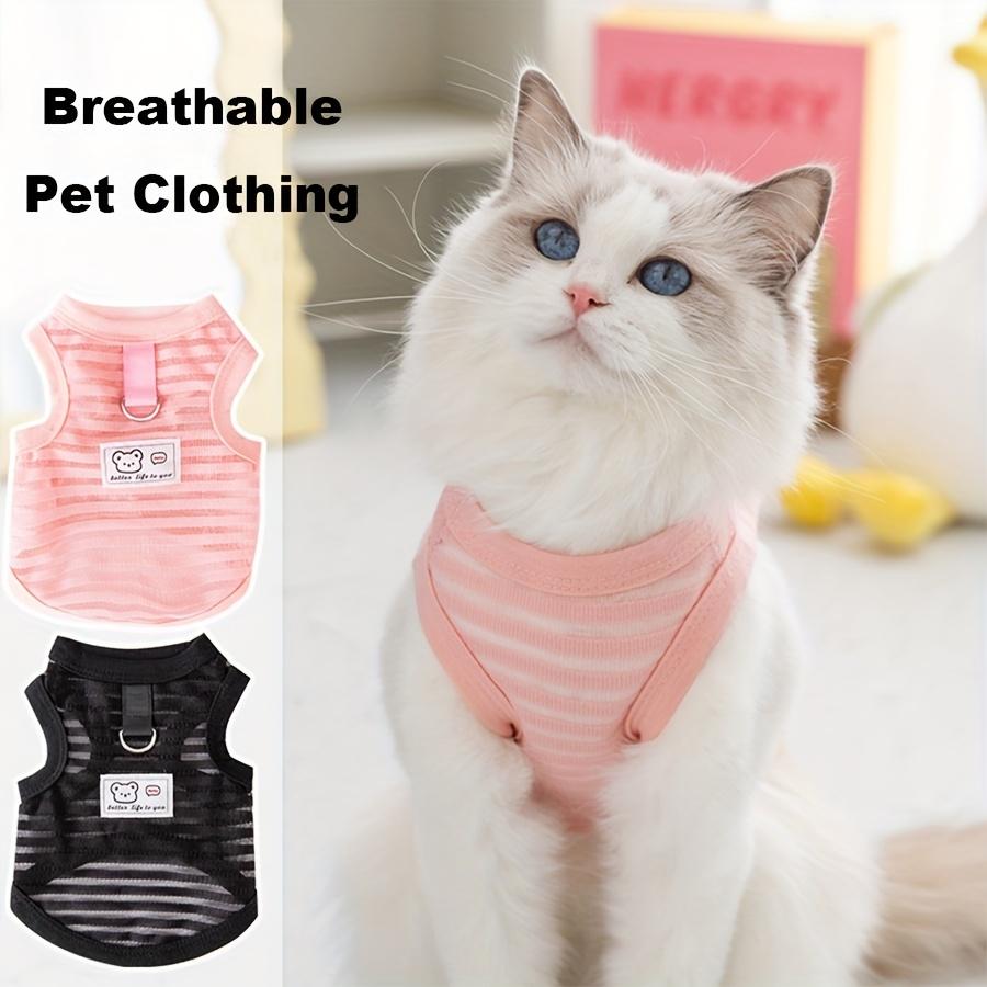 Pet Two Leg Jacket Breathable Lightweight Hollow Striped Bear Can Pull Dog Tank Top Cat Teddy Spring/Summer Clothes