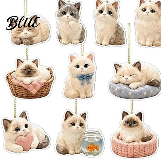 Cute Cat Themed Hanging Ornaments Includes 24 Advent Calendar Pendants Ragdoll Kitten Acrylic Keychain Charms