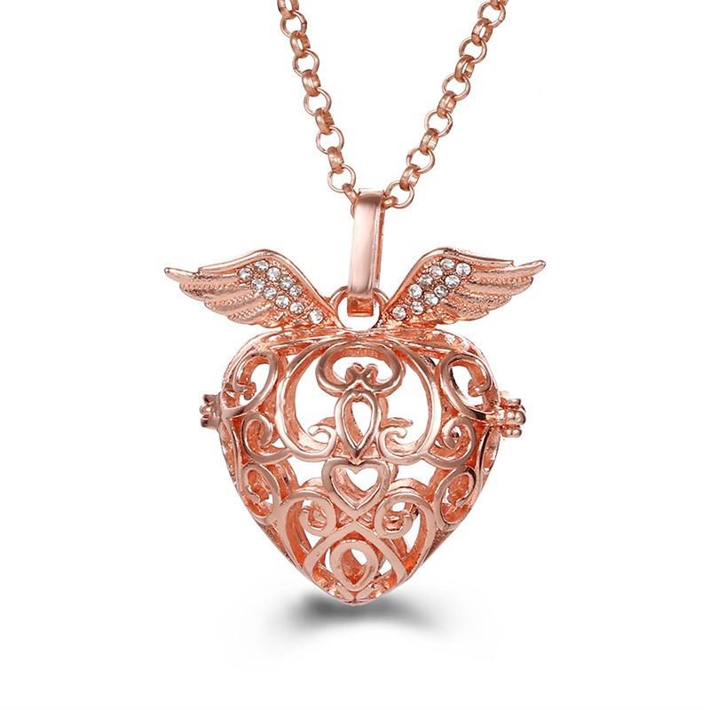 Popular Multi Styles Hollow Vintage Necklace Jewelry Music Ball Pregnancy Bell Necklace Aroma Essential Oil Locket Pendant