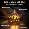 Christmas Festival LED Star Night Light: Glowing Wooden Ornament for Creative Desktop Decoration