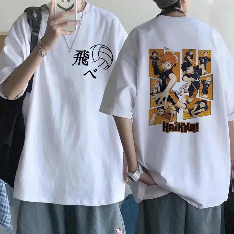 Anime Fly High Grafik T-Shirt Mange Oversized Herren T-Shirt Mann Frau T-Shirt Karasuno Yu Nishinoya Cartoon Y2k Harajuku Tees Top