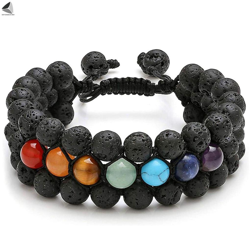 Tiger Eye, Green Pine Cat's Eye, Red Pattern Obsidian, and Green Ghost Natural Stone Woven Bracelet