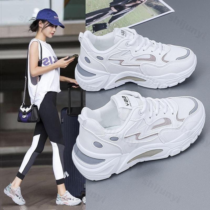 Spring 2025 Sneakers Women Platform Casual Women Shoes Lace Up Breathable Outdoor Non Slip Wear Resistant Student Running Shoes