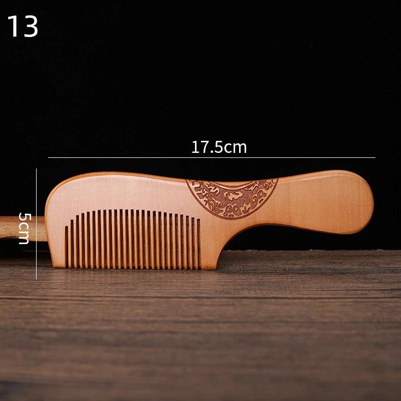 Anti-Static Handcrafted Natural Peach Wood Hair Comb Head Massage Wooden Comb Hair Care Diy Styling Tool