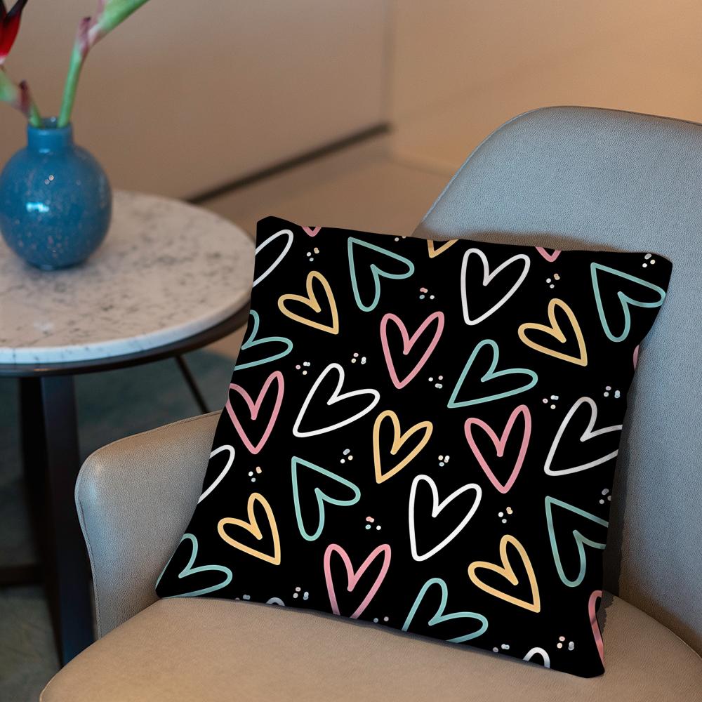 Fashion Love Heart Cushion Cover 2-in-1 Reversible Plush Pillow Cover | Car/Sofa/Bed | Perfect Gift