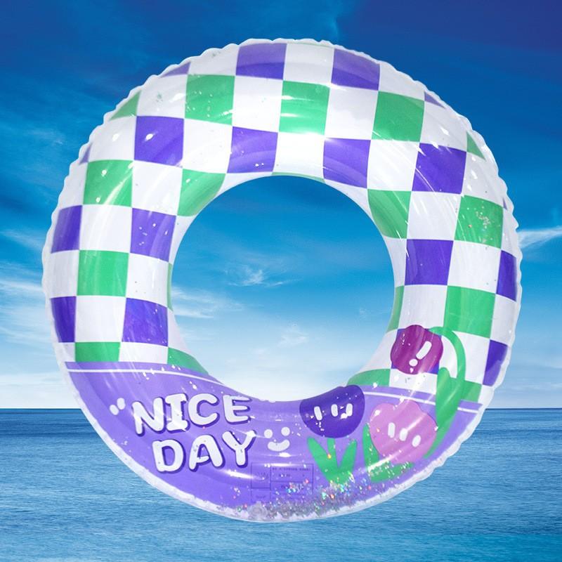 New Rainbow Flower Swimming Ring Water Sports Internet Celebrity Little Fairy Thickened PVC Children's Swimming Ring