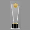 Customized High Grade Metal Gold, Silver, Copper Crown, Eagle, Pentagram, Awards, Commemorative Blade Shape, Crystal Trophy, 1Pc